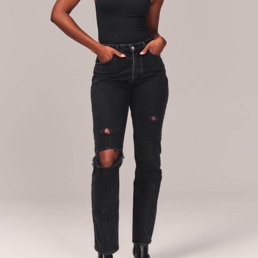 Abercrombie Curve-Love High Rise Dad Jean